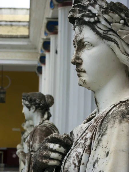 Palais Achille Corfou Grèce Août 2018 Statues Des Neuf Muses — Photo