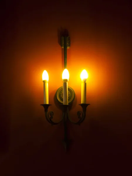 Beautiful Retro Luxury Interior Lighting Lamp Wall — Stock Photo, Image