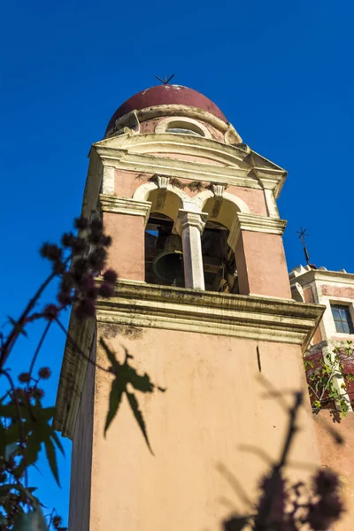 Igreja Tradicional Arquitetura Italiana Cidade Velha Ilha Corfu Grécia — Fotografia de Stock