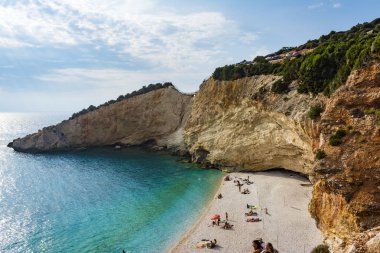 Porto katsiki Beach'te lefkada, Yunanistan