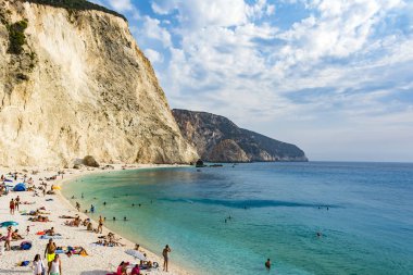 Porto katsiki Beach'te lefkada, Yunanistan