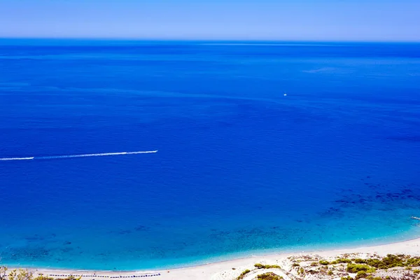 Linda Praia Vista Superior Ilha Lefkada Grécia — Fotografia de Stock