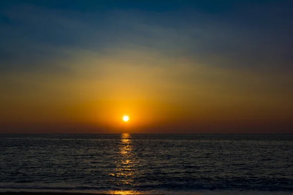 Pôr Sol Sobre Praia Mylos Lefkada Ilha Grécia Uma Das — Fotografia de Stock
