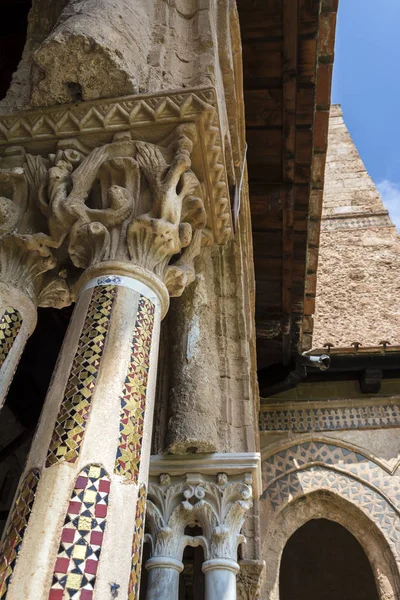 Columns Cloister Abbey Monreale Palermo Sicily Italy — Stock Photo, Image