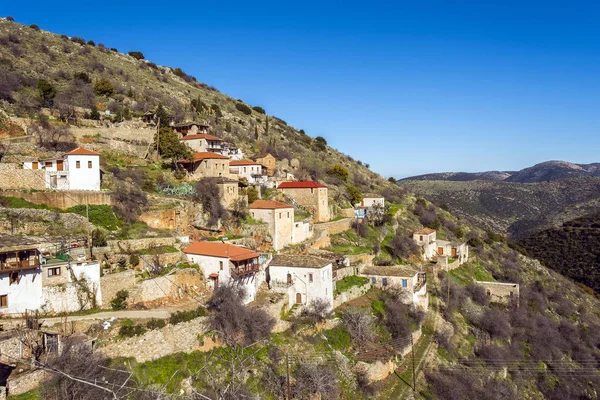 Village Historique Abandonné Prastos Dans Péloponnèse Grèce Village Est Bien — Photo