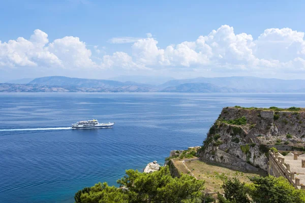 Vista Antigua Fortaleza Corfú Grecia — Foto de Stock