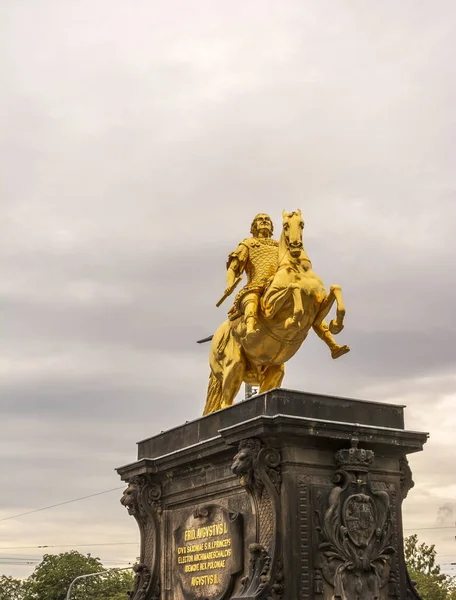 The Goldener Reiter - Golden Rider, Dresden, Saxônia — Fotografia de Stock