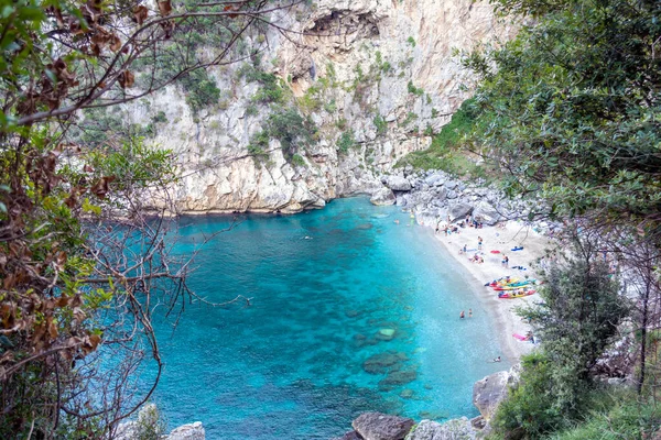 Plage Éloignée Nommée Fakistra Zone Pélion Grèce — Photo