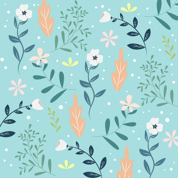 Seamless Floral Pattern Texture Spring Summer Theme Background — Stock Vector