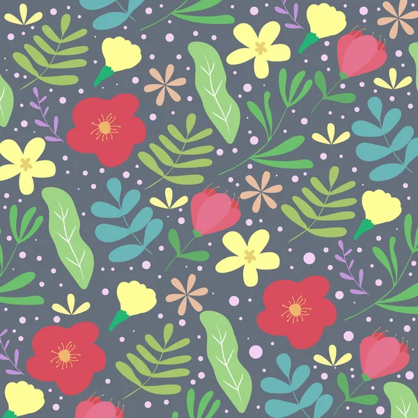 Motif Floral Sans Couture Texture Printemps Été Thème Arrière Plan — Image vectorielle