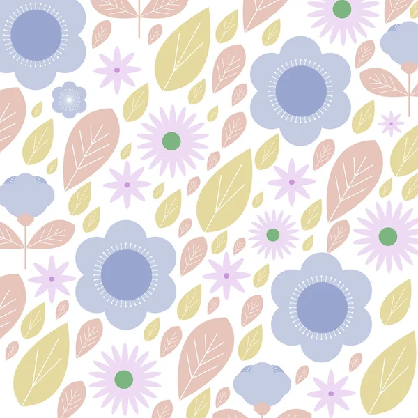 Floral Pattern Texture Spring Summer Theme Background — Stock Vector