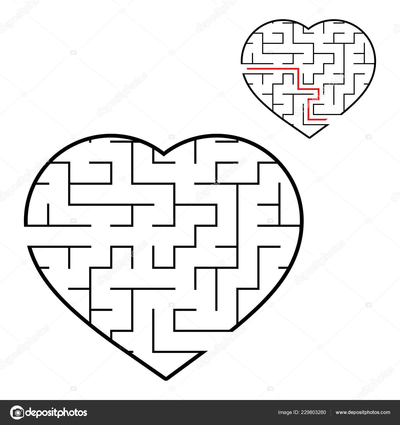 Abstraktes Labyrinth Herz Valentinstag Spiel Fur Kinder Puzzle Fur Kinder Vektorgrafik Lizenzfreie Grafiken C Platypusmi86 229803280 Depositphotos