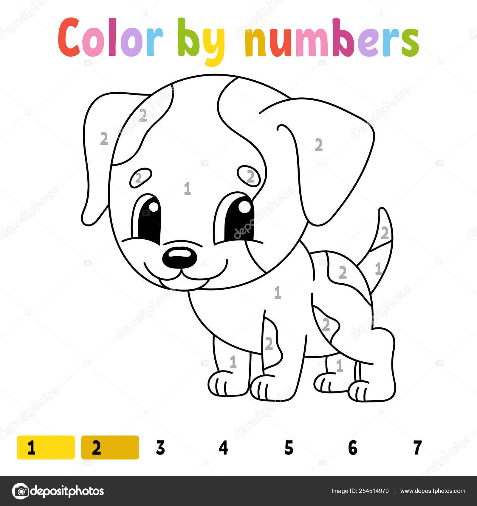 Download Color By Numbers Coloring Book For Kids Cheerful Character Vector Illustration Cute Cartoon Style Hand Drawn Fantasy Page For Children Isolated On White Background Vector Image By C Platypusmi86 Vector Stock 254514970