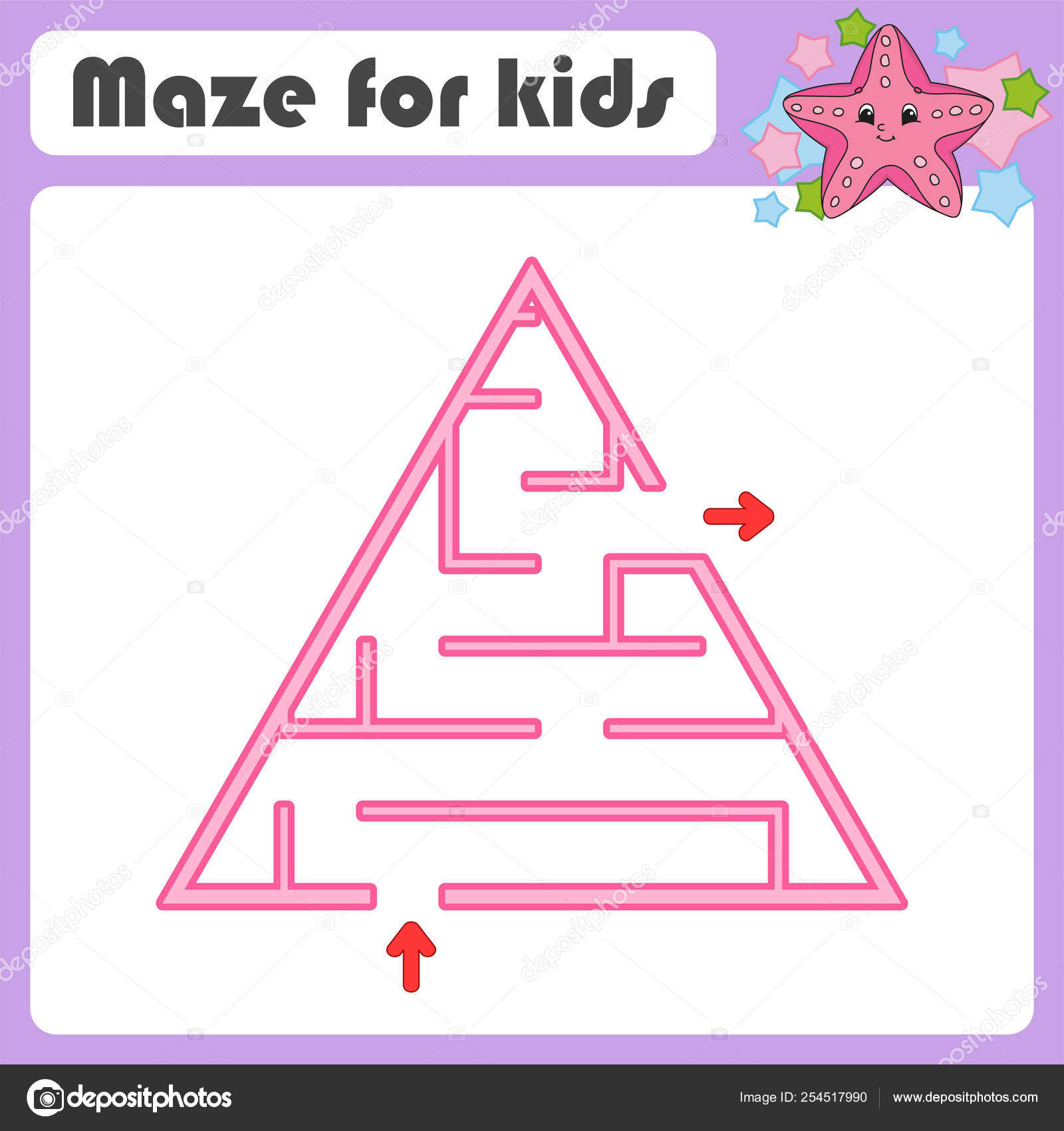 Maze Game For Kids Funny Labyrinth Education Developing