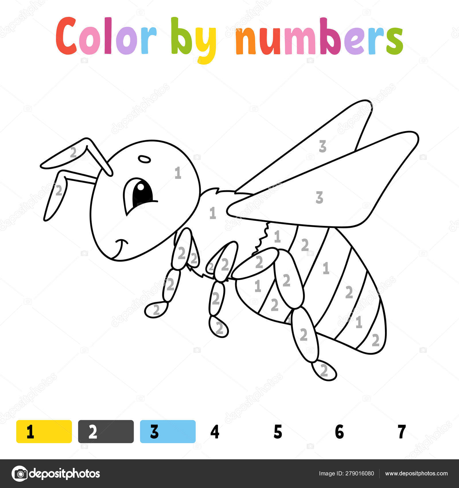 Download Color By Numbers Coloring Book For Kids Cheerful Character Vector Illustration Cute Cartoon Style Hand Drawn Fantasy Page For Children Isolated On White Background Vector Image By C Platypusmi86 Vector Stock 279016080