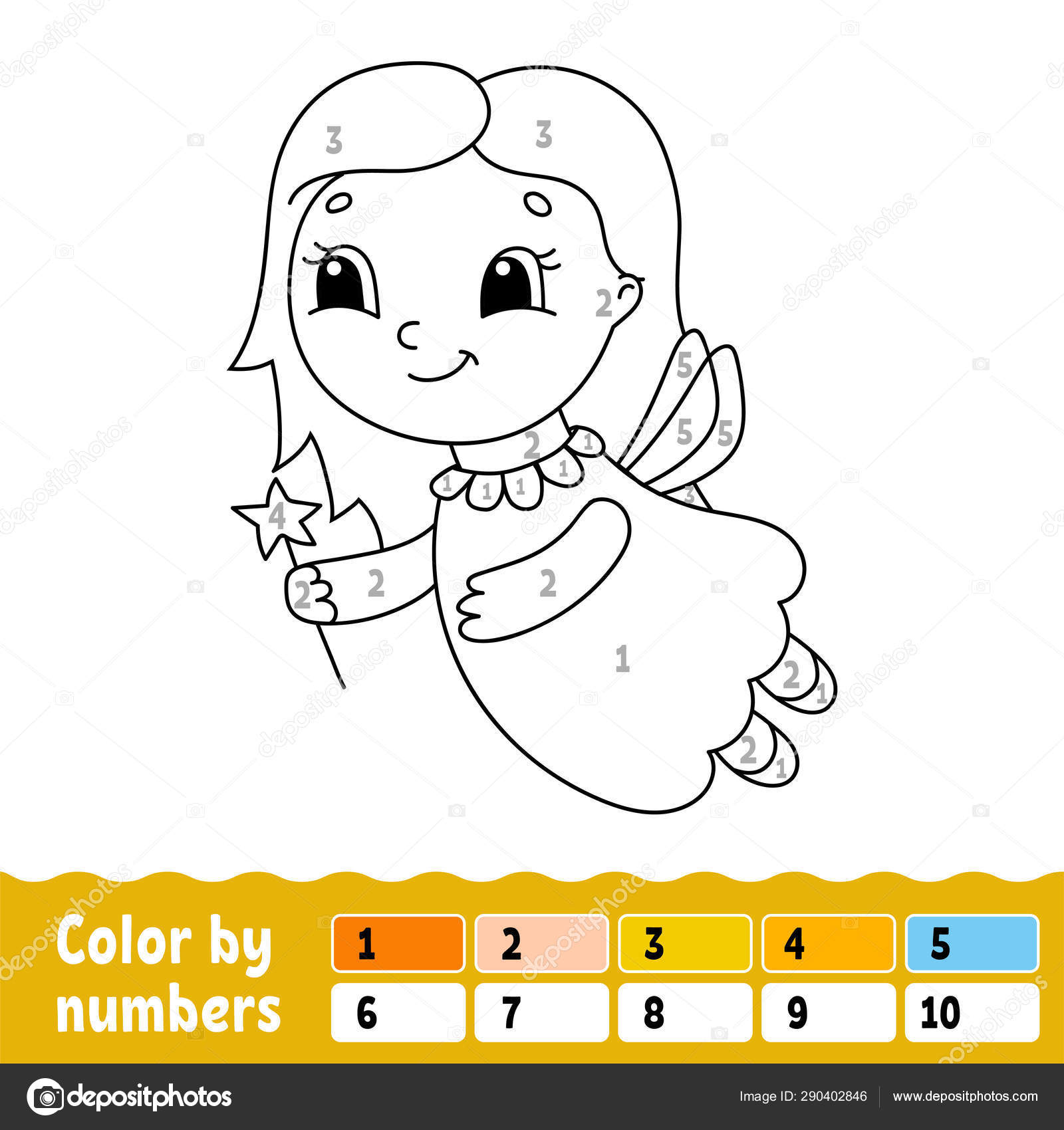Download Color By Numbers Coloring Book For Kids Cheerful Character Vector Illustration Cute Cartoon Style Hand Drawn Fantasy Page For Children Isolated On White Background Vector Image By C Platypusmi86 Vector Stock 290402846