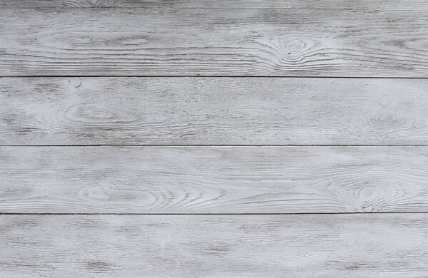 White hardwood background, blank copy space with horizontal lines, wooden texture, painted planks, table top for surface. For design in rustic or rural style