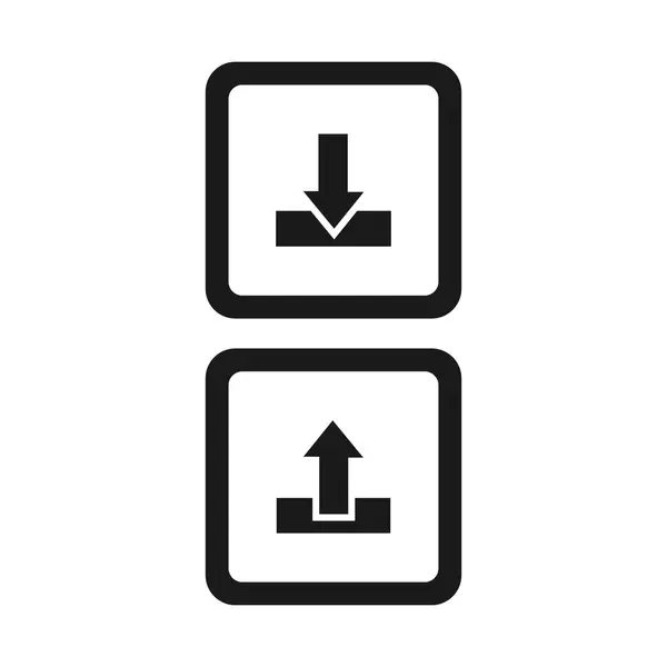 Download Upload Het Pictogram Van Vector Van Knop Witte Achtergrond — Stockvector