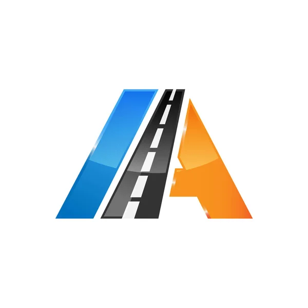 mektup bir yol inşaat yaratıcı sembolü düzen. Logo tasarım konsepti parke