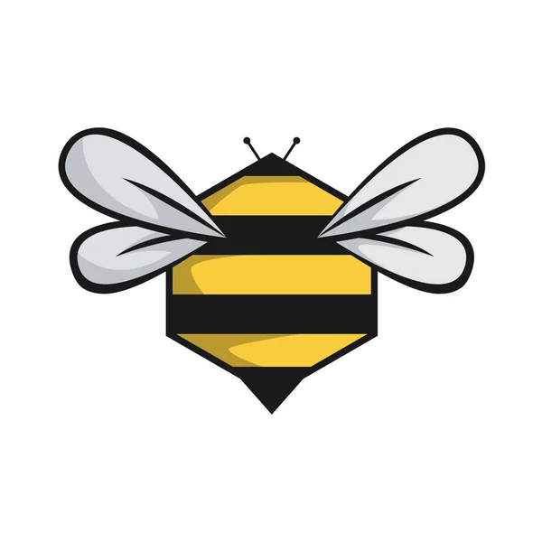 Hexagon bee in cartoon style vector