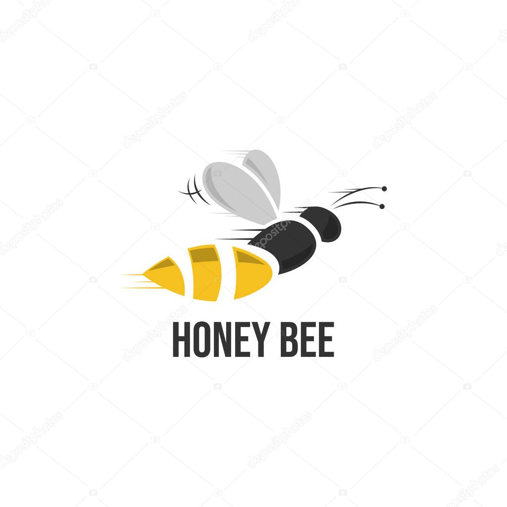 Vector bee icon.  Funny strong muscle bee icon vector design