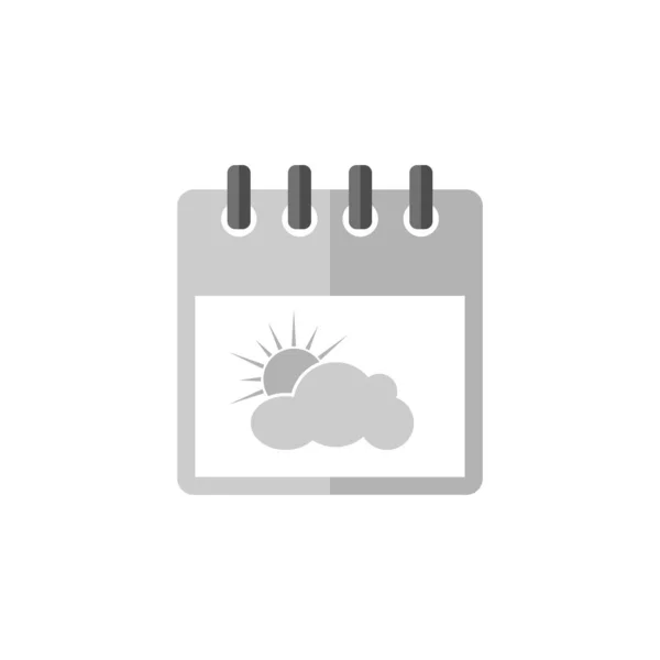 Desenho Vetor Ícone Calendário Tempo Nublado — Vetor de Stock