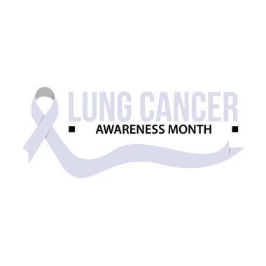 Farkındalık Ayı şerit kanseri. Akciğer kanseri farkındalık vektör illüstrasyon