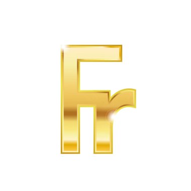 Altın frangı sembolü izole web vektör simgesi. Frank trendy 3d tarzı vektör simgesi