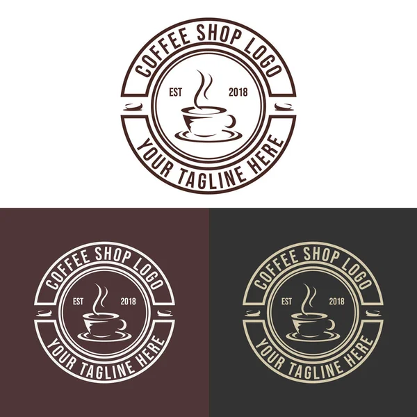 Vintage Coffee Shop Logotipo Vetor Ilustração Símbolo Ícone Café Expresso — Vetor de Stock