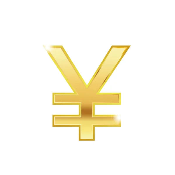 Goldenes Yen Symbol Isoliertes Webvektorsymbol Yen Trendiges Stilvektorsymbol — Stockvektor