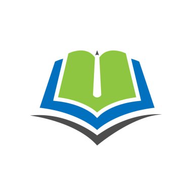 Negatif alanda kalem ile Eğitim logosu öğrenme logo kitap