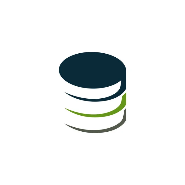 Kruhová Ikona Databáze Izolovaná Bílém Pozadí Jednoduchý Znak Kruhové Ikony — Stockový vektor