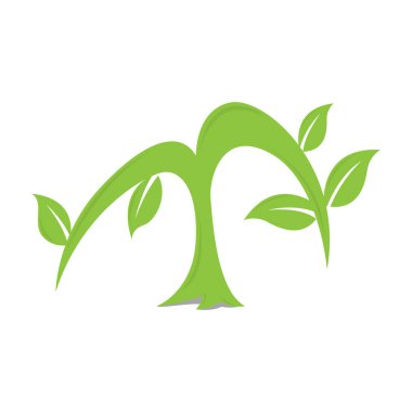 M harfi ekoloji doğa elemanı vektör simgesi. Yazı simgesi vektör logo tasarımı