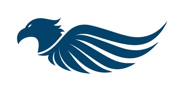 平面鹰头与翅膀图标设计矢量图像 — 图库矢量图片