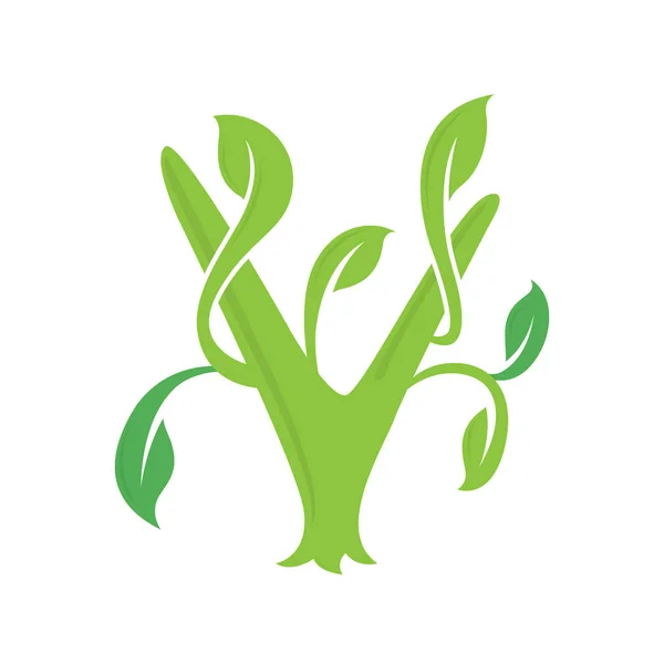 Harfi Ekoloji Doğa Elemanı Vektör Simgesi Yazı Simgesi Vektör Logo — Stok Vektör