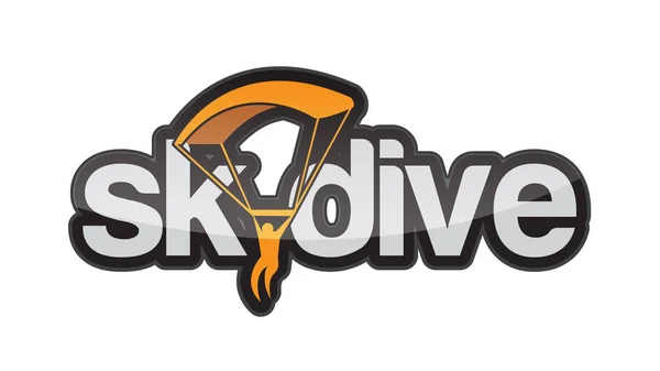 Creatief Parachutespringen Logo Sjabloon Vector Pictogram Illustratie Ontwerp — Stockvector