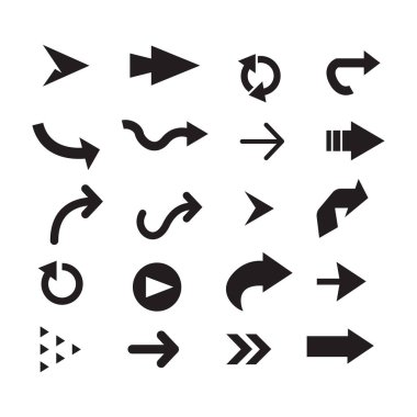 Siyah ok logo seti vektör