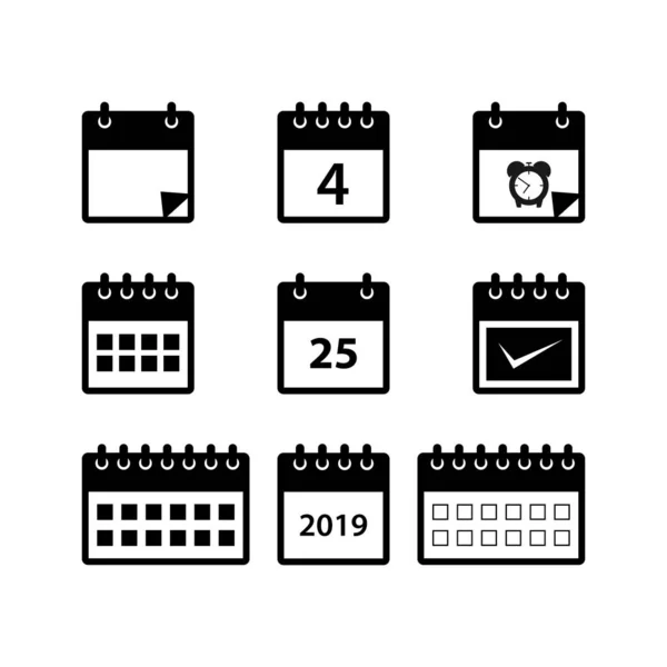 Kalender-Symbole Vektor-Set für Web-Design-Vorlage — Stockvektor