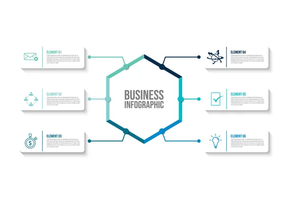 Affärsdata visualisering infografik design mall vektor — Stock vektor