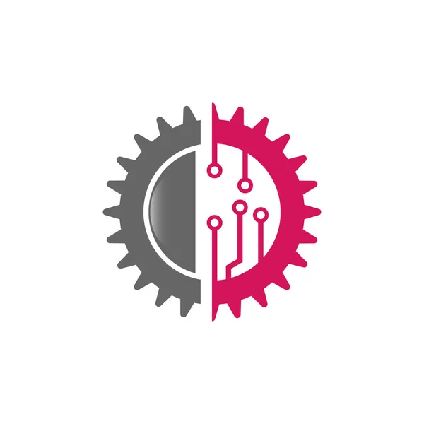Industrial modern technology logo design vector illustration