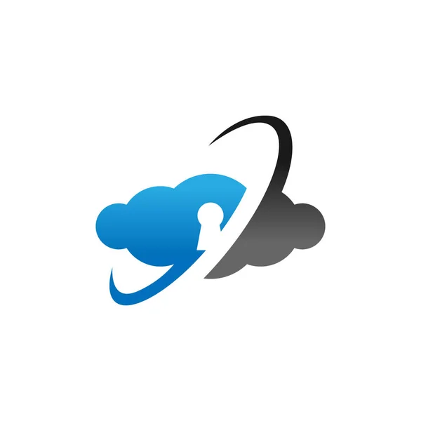 Diseño de la tecnología de seguridad de computación en nube logo — Vector de stock