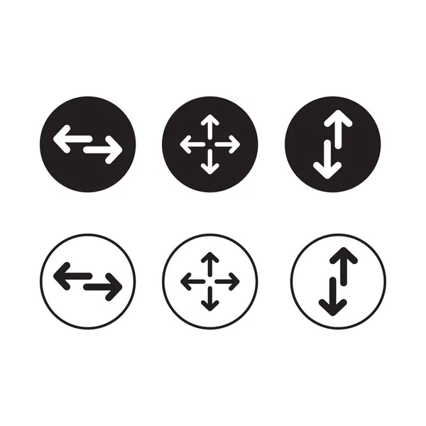 Zwarte Kleur Pijl Logo Symbool Instellen Ontwerp Vector — Stockvector