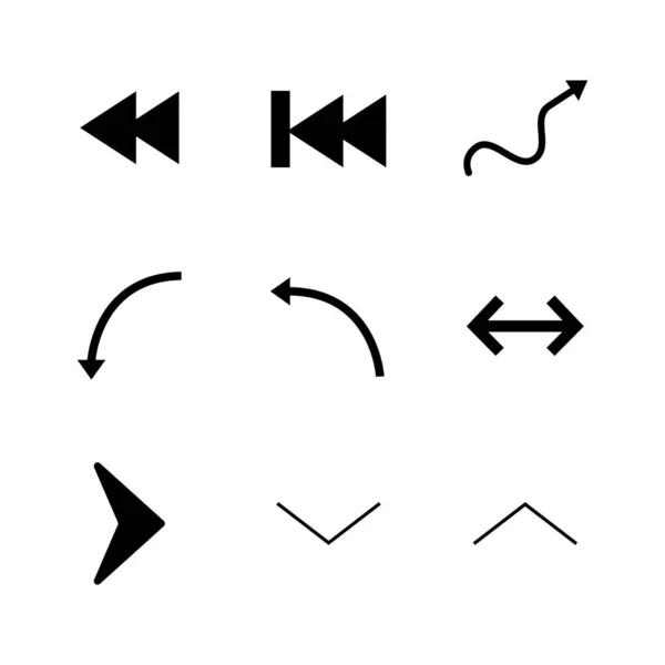 Schwarze Farbe Pfeil Logo Symbol Set Design Vektor — Stockvektor