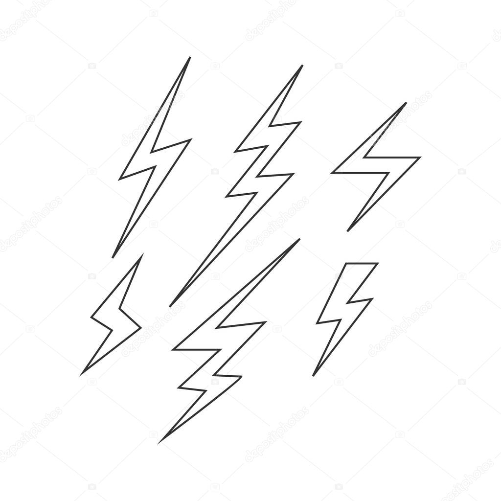 Outline Lightning bolt Flash vector icon — Stock Vector © doeland