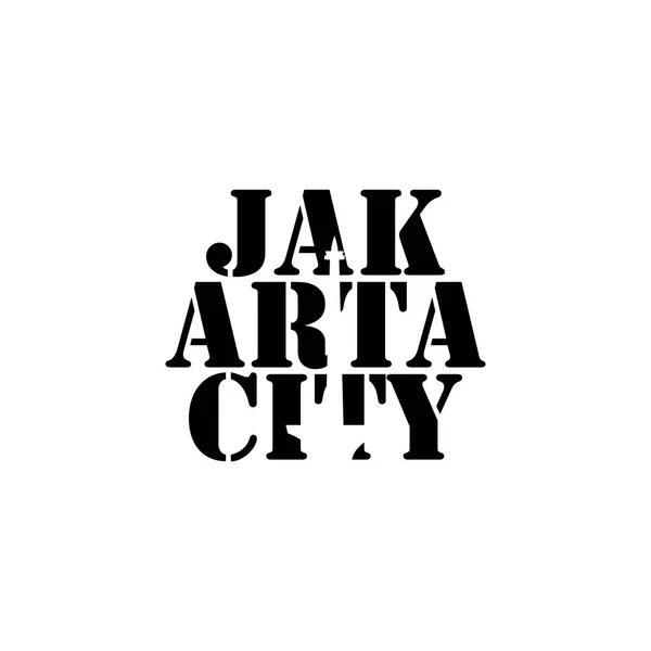 Jakarta city negative space typography logo design image