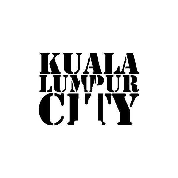 Kuala lumpur city negative space typography logo design image