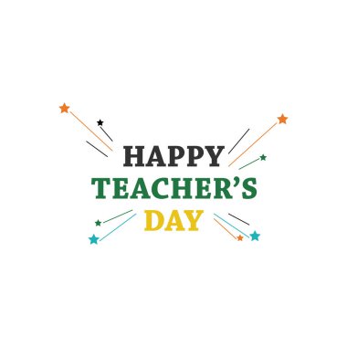 Mutlu öğretmenler günü vektör tipografi 