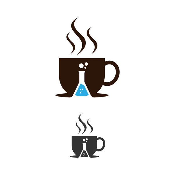 Café laboratorios espacio negativo imagen logo vector — Archivo Imágenes Vectoriales