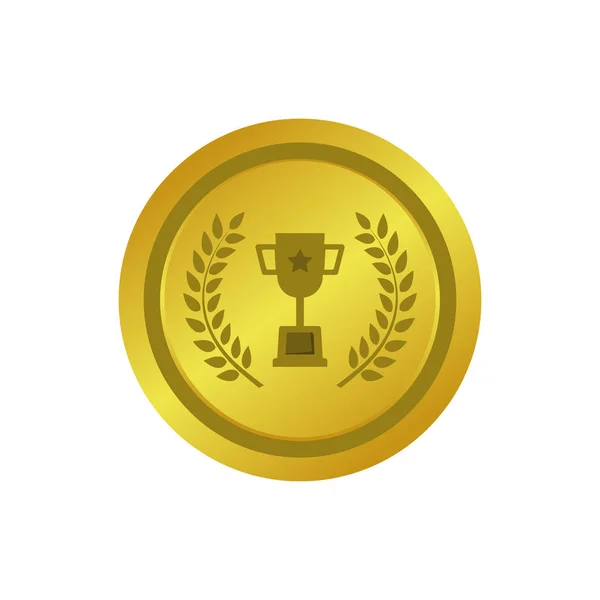 Badge award vector image. Golden award winner emblem vector desi — Stock Vector