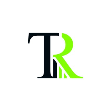 Beyaz arka planda izole edilmiş harf TR iş ve finans logo vektör tasarımı. Basit finans grafik çubukları desenli işletme finans logosu
